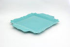 Chloe Square Platter with Handles in Turquoise