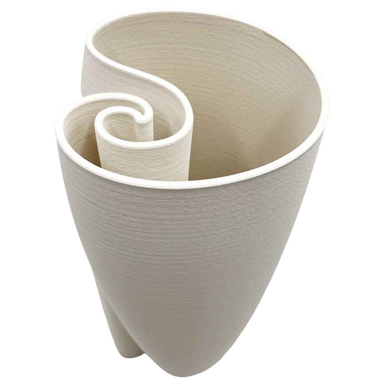 11" High Modern Ceramic Vase in White