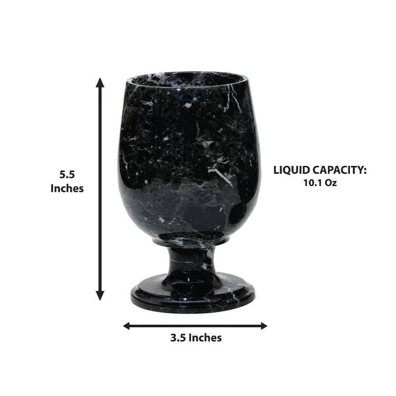 Marble Wine Glass Black