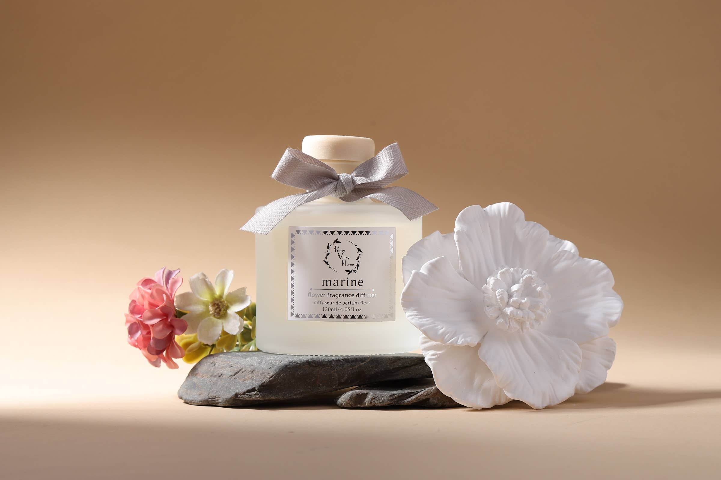 Marigold Ceramic Flower Diffuser Gift Set - Marine (Ocean B)