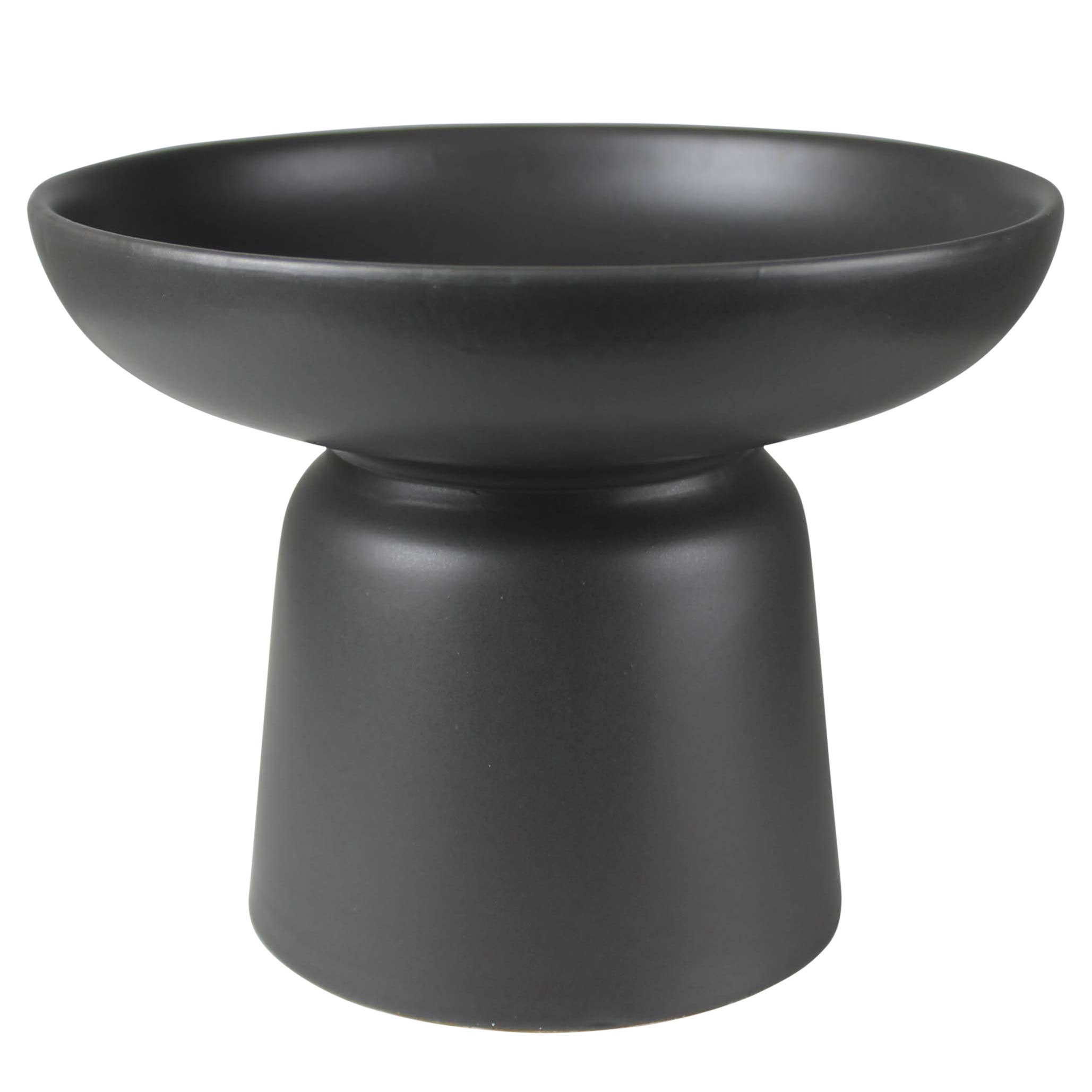 Tau Footed Bowl, Ceramic, Charcoal Gray - Lrg