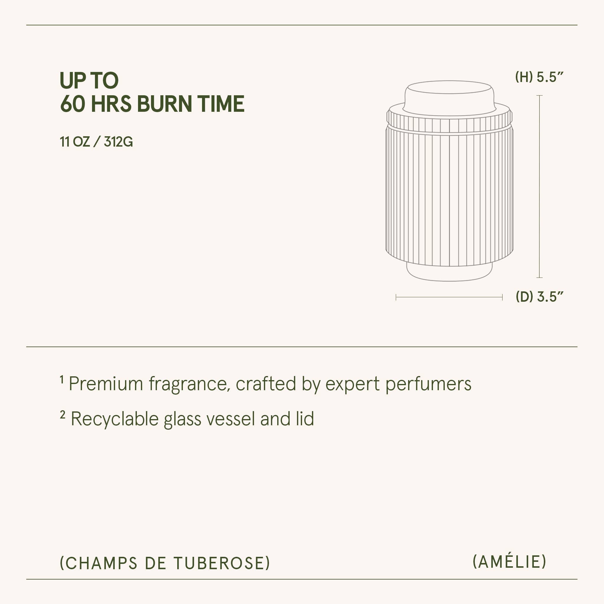 Amélie - Champs de Tuberose 11oz Candle
