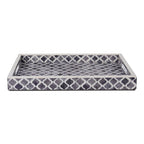 Decorative Tray Moroccan Grey & White 11x17 inch