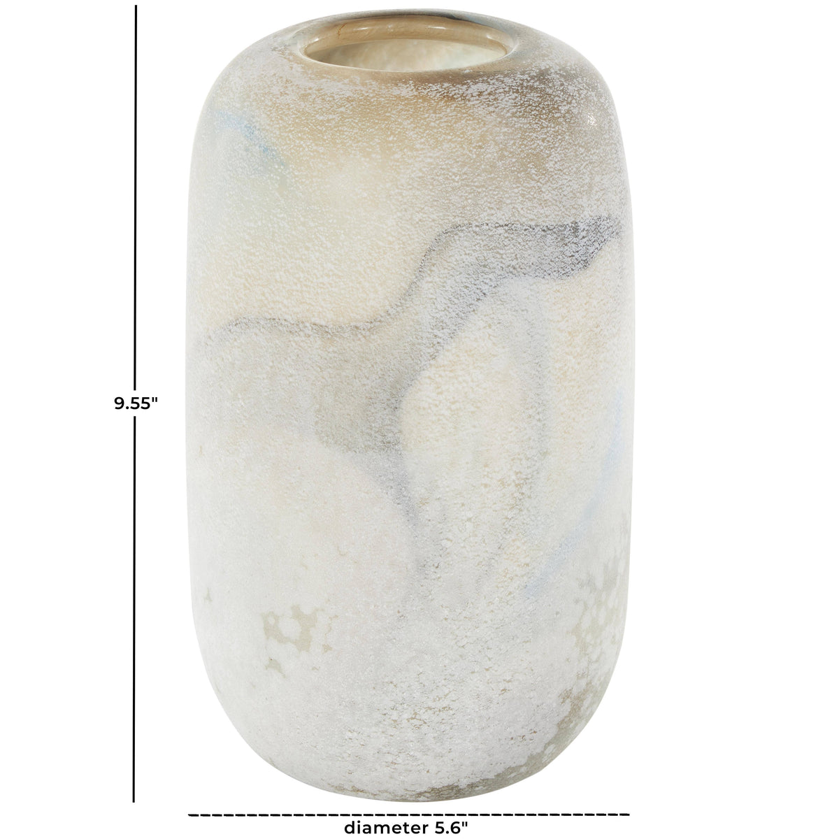 Contemporary Cream Glass Vase