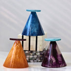 Handmade Multi Color Resin Flower Vases - Dry Flowers Pot: Blue. Final Sale