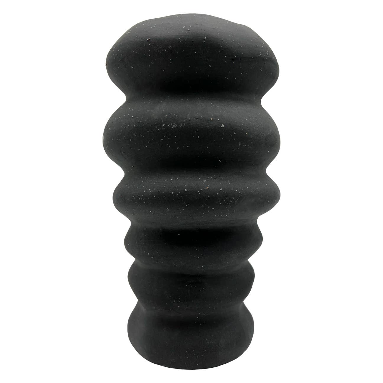 9" High Modern Ceramic Vase in Black