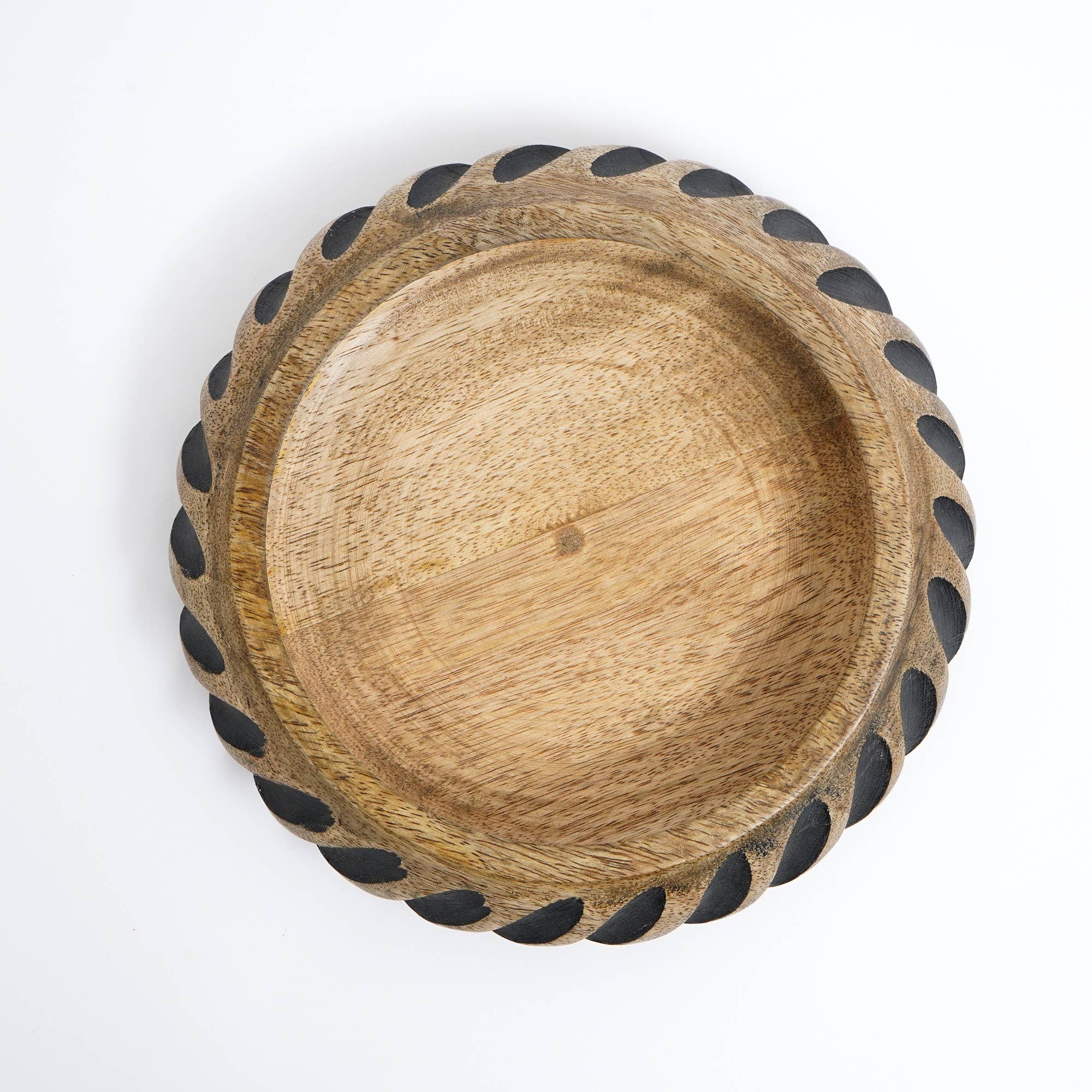 Futuristic Hand Carved Wooden Serving Bowl - 15"