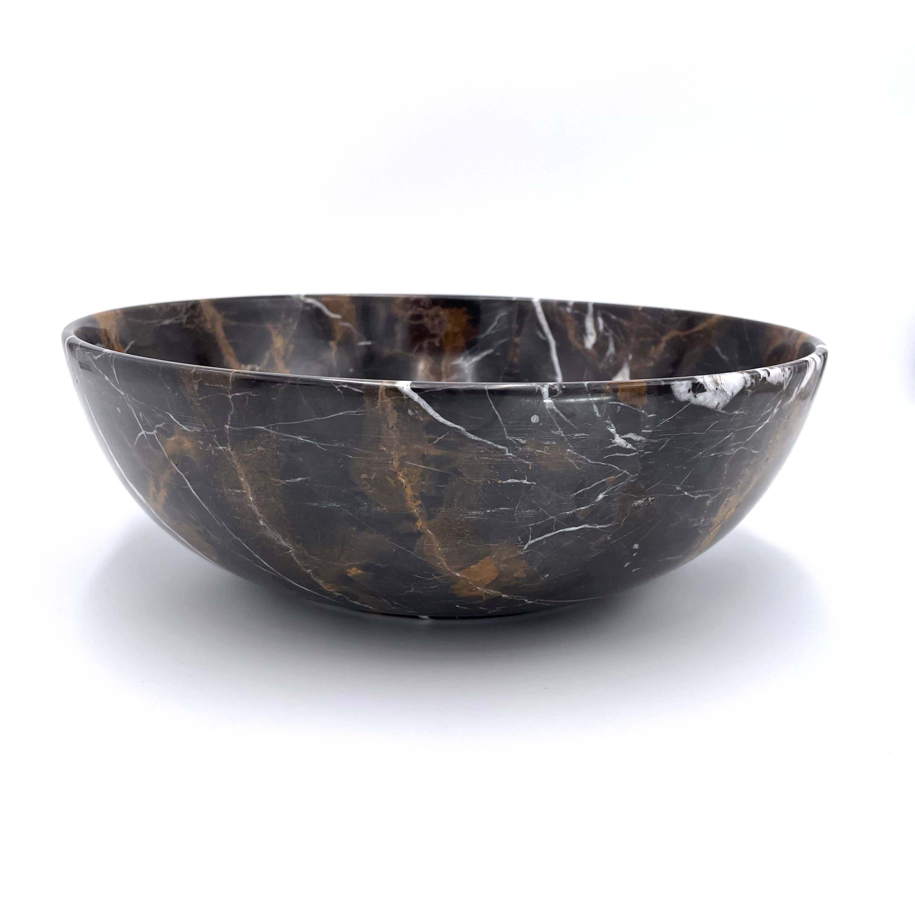 Black & Gold Marble Bowl - 12"