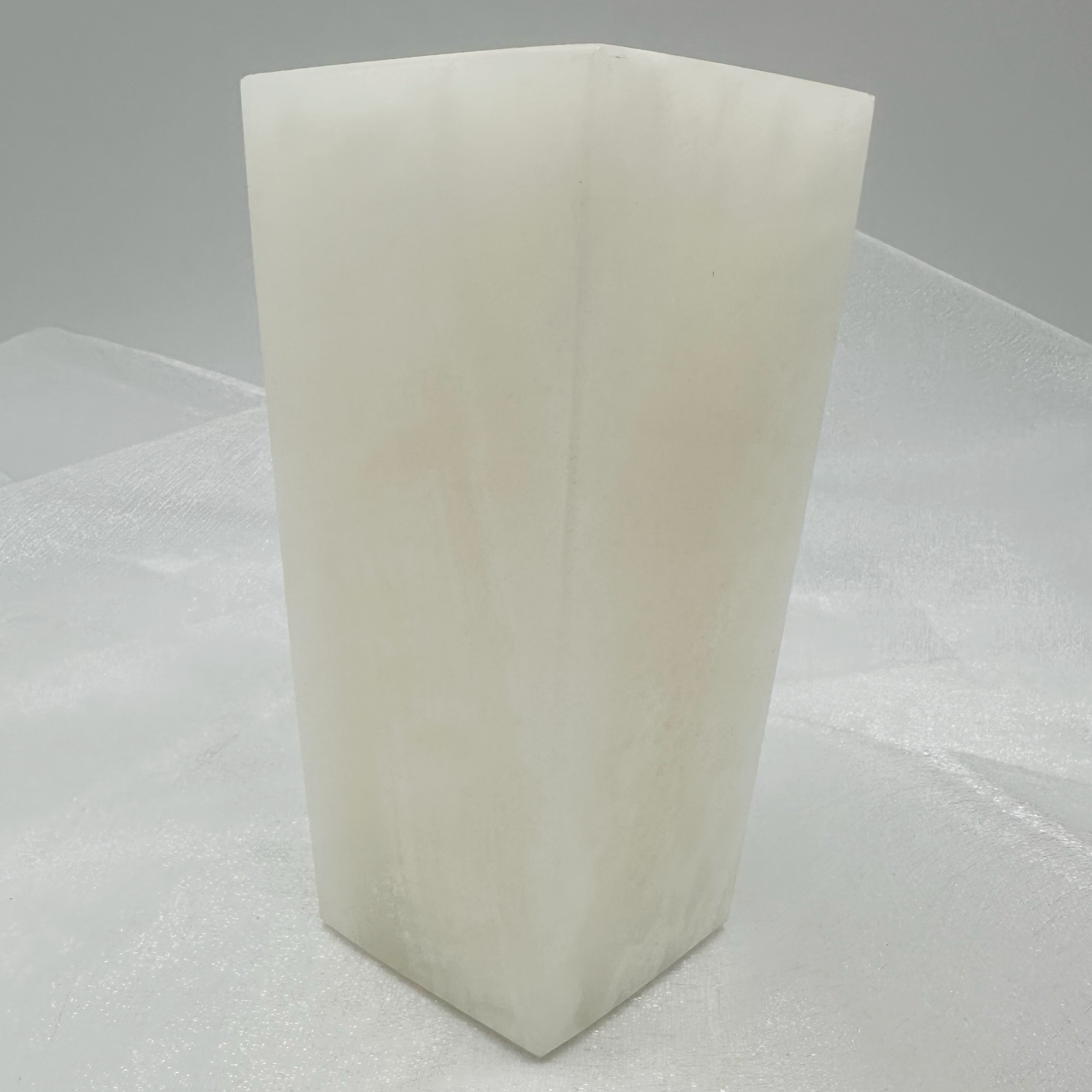 6" Square Vase - Marble and Onyx: Multi-colored Onyx