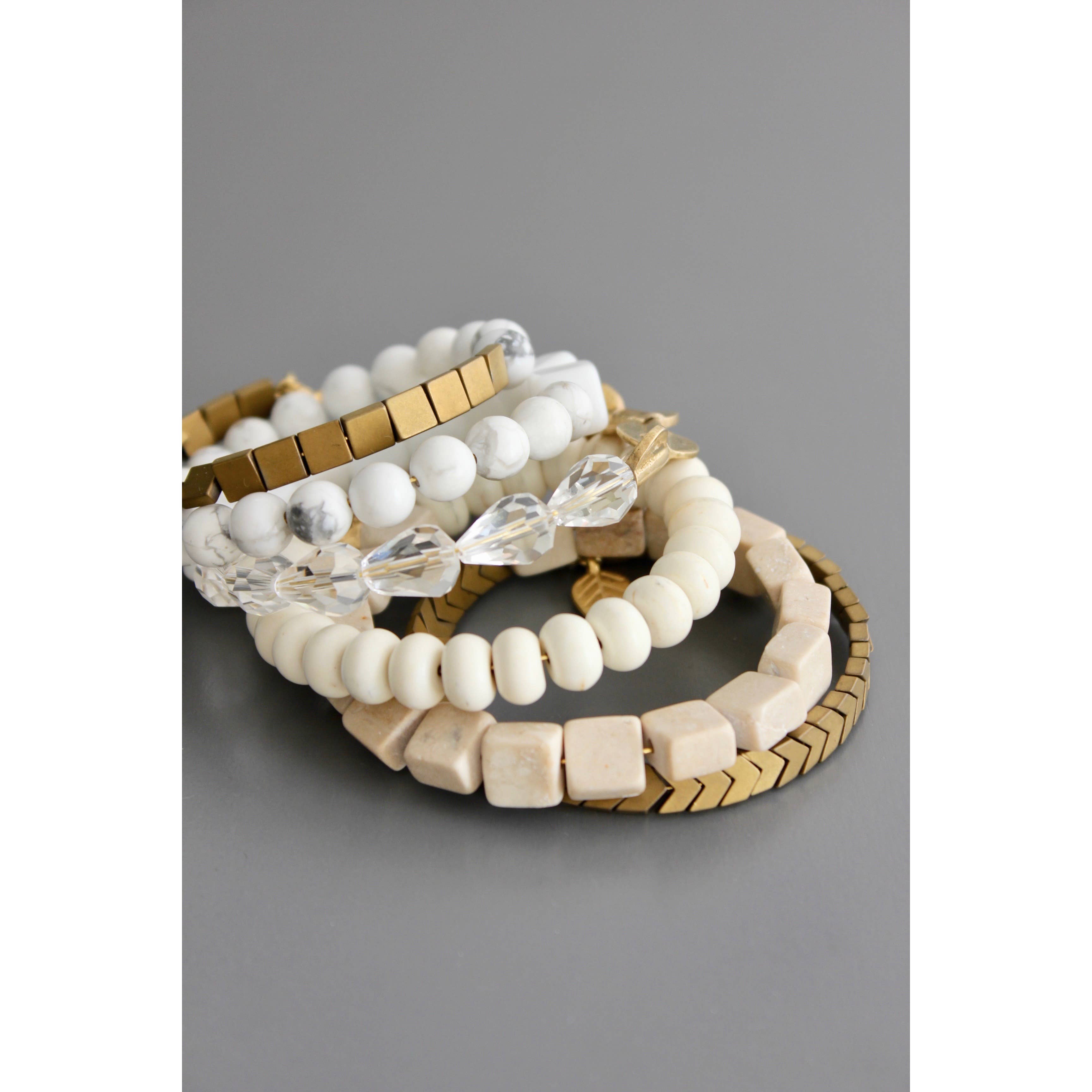 BKNB06 White and gold color wrap bracelet