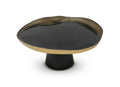 Organic Shaped Footed Cake Glass Plate with Gold