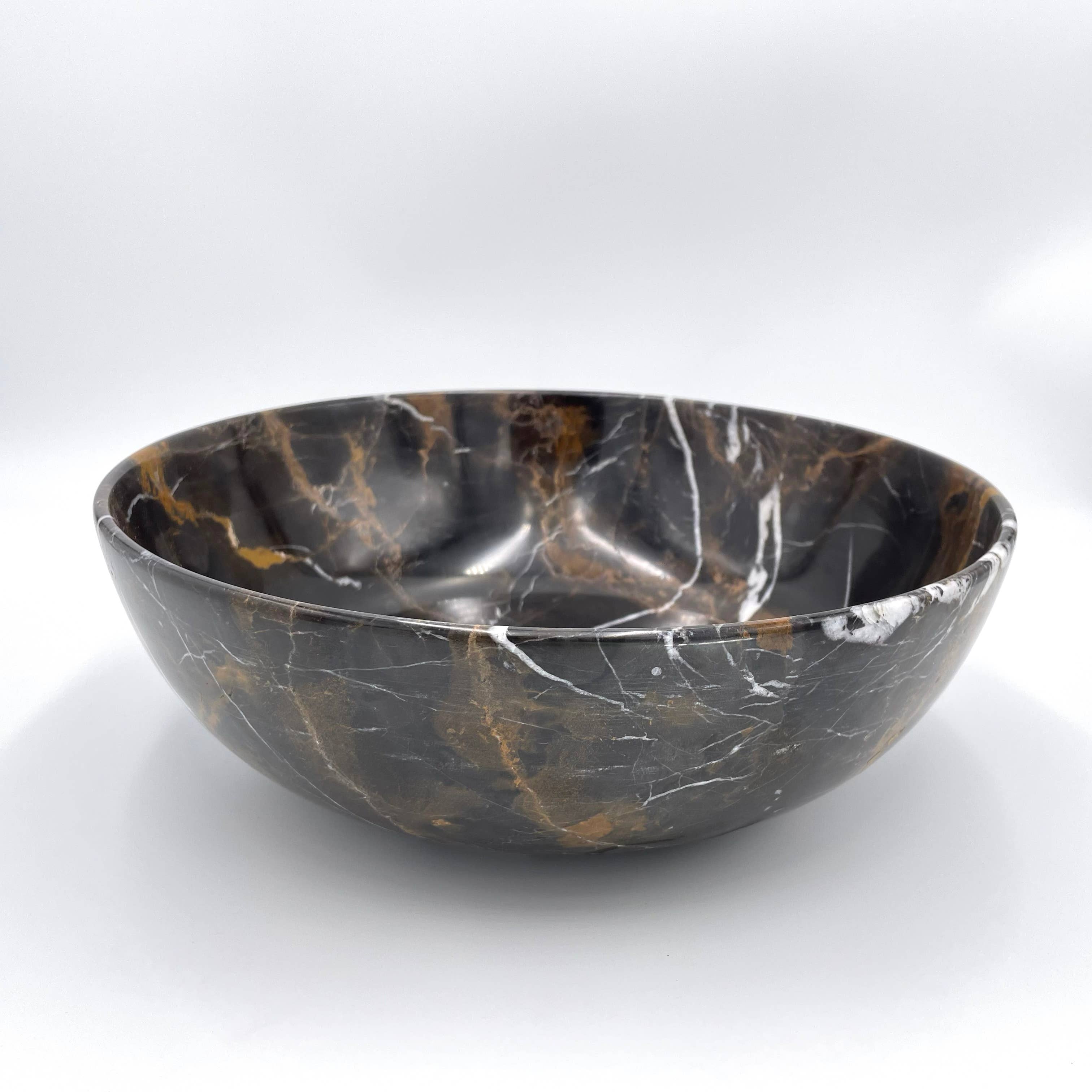 Black & Gold Marble Bowl - 12"