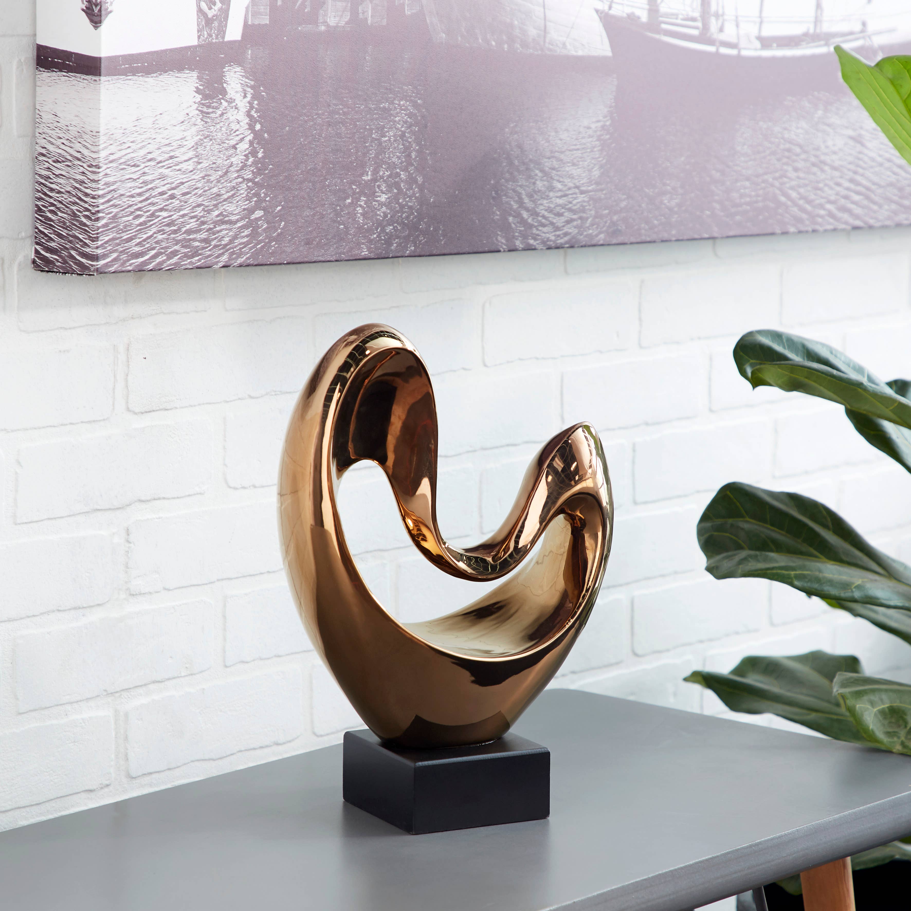 Modern Copper Polystone Sculpture