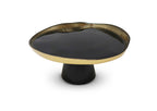 Organic Shaped Footed Cake Glass Plate with Gold