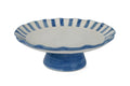 Ceramic Stripe Cake Stand, Blue