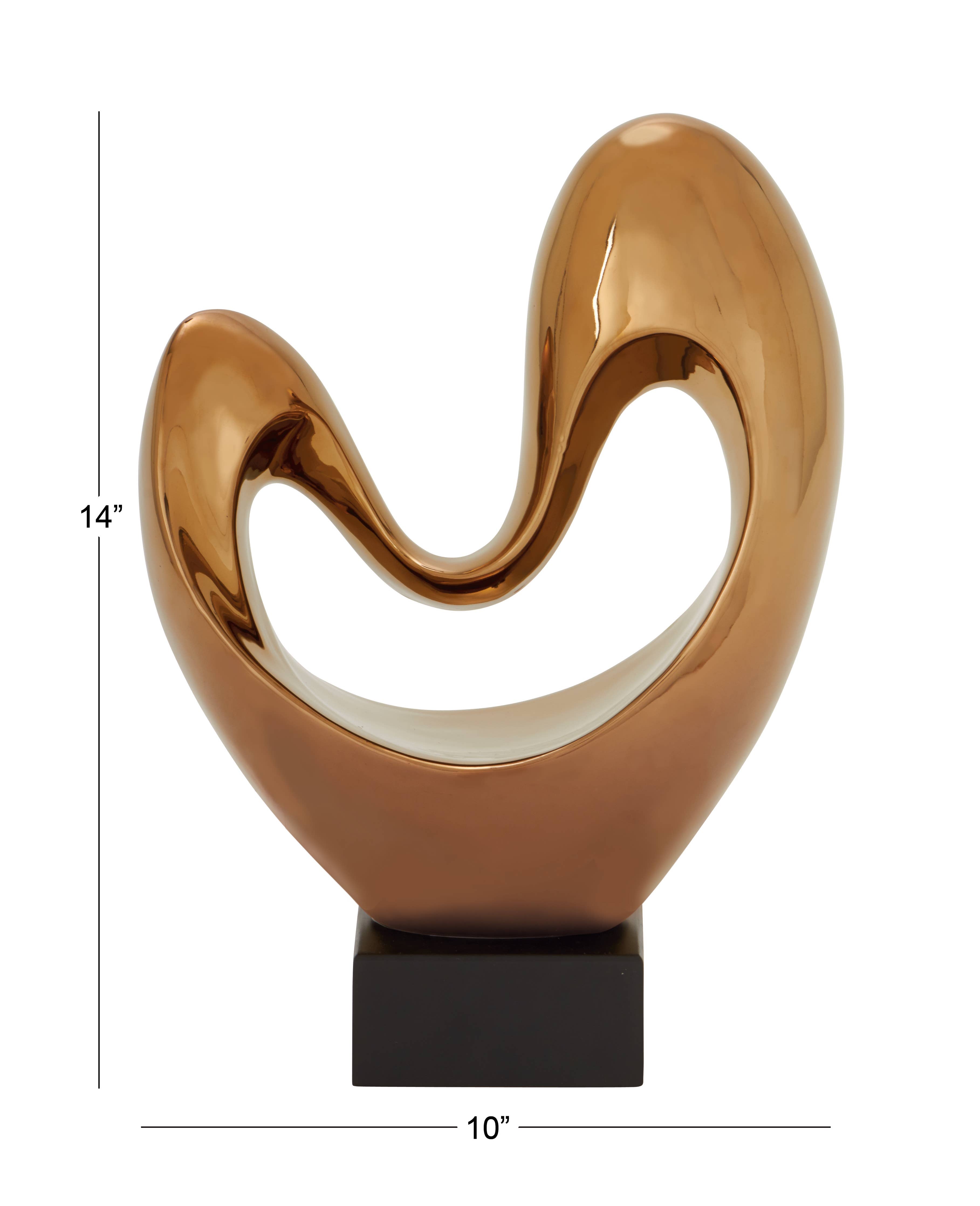 Modern Copper Polystone Sculpture