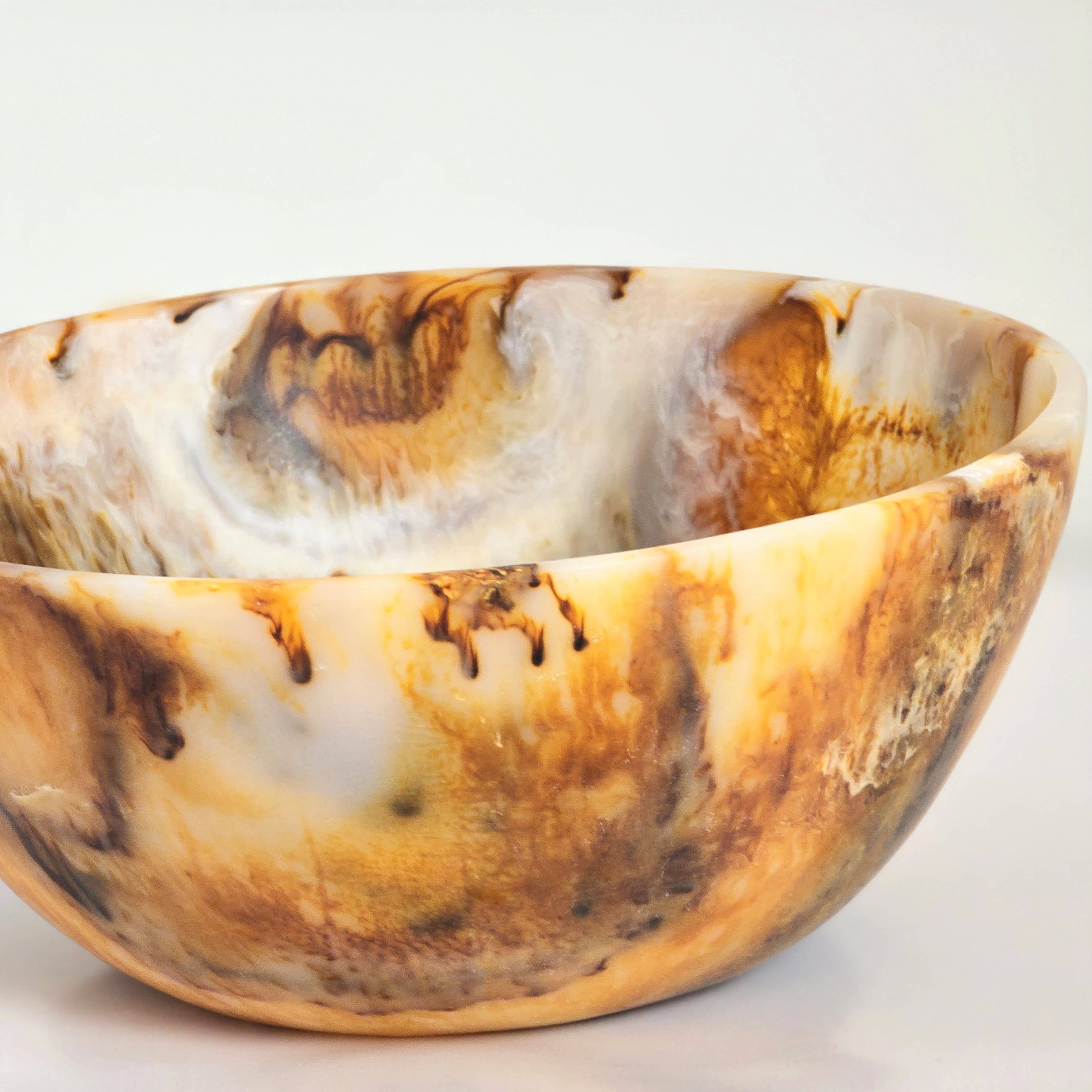 Hand Poured Resin Salad Serving Bowl - Matching Server: Serving Spoons Only