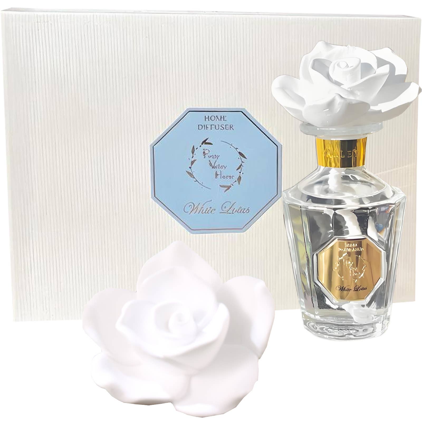 Vintage Rose Ceramic Diffuser -White Lotus