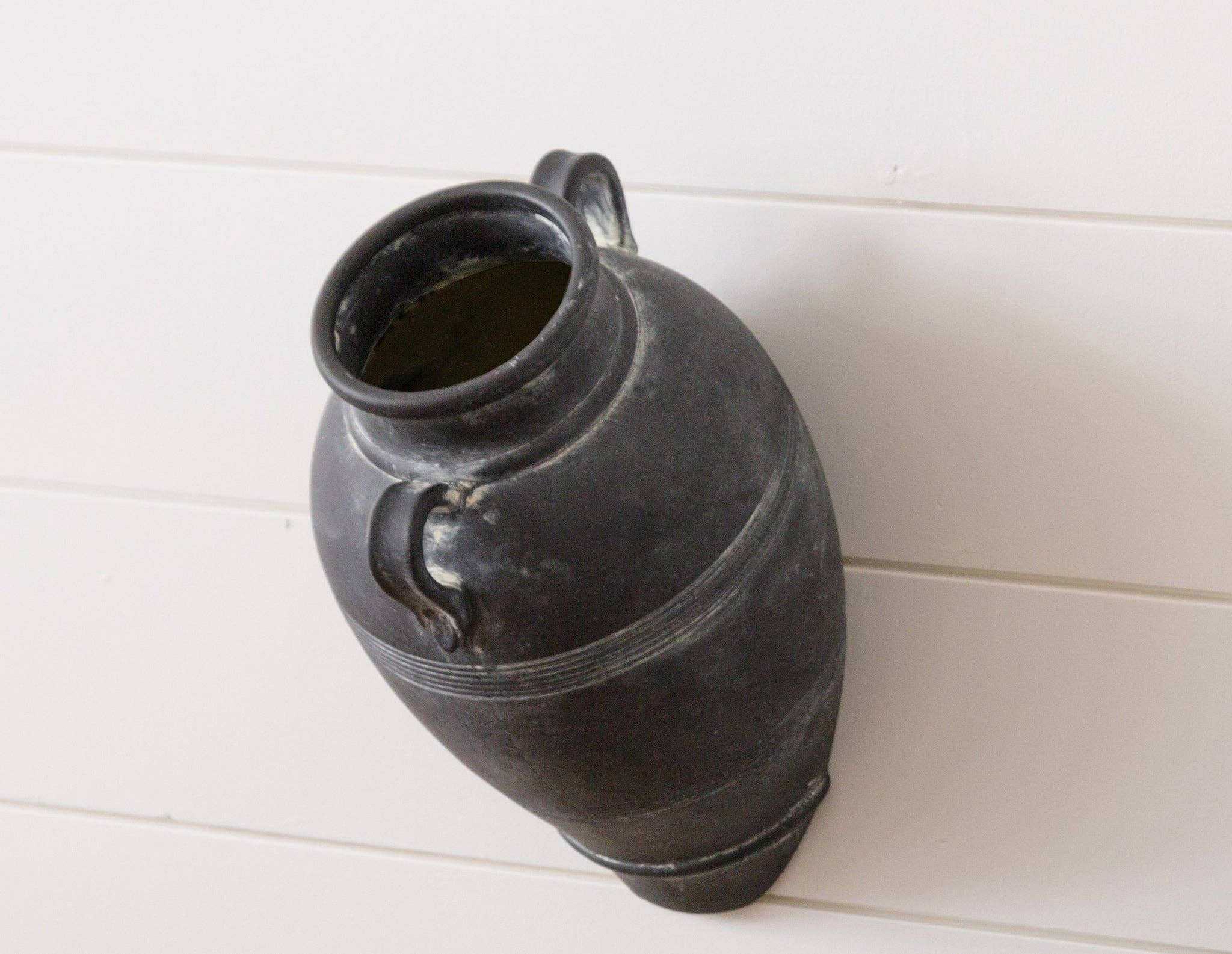 Black Terracotta Vase With Handles (PC)