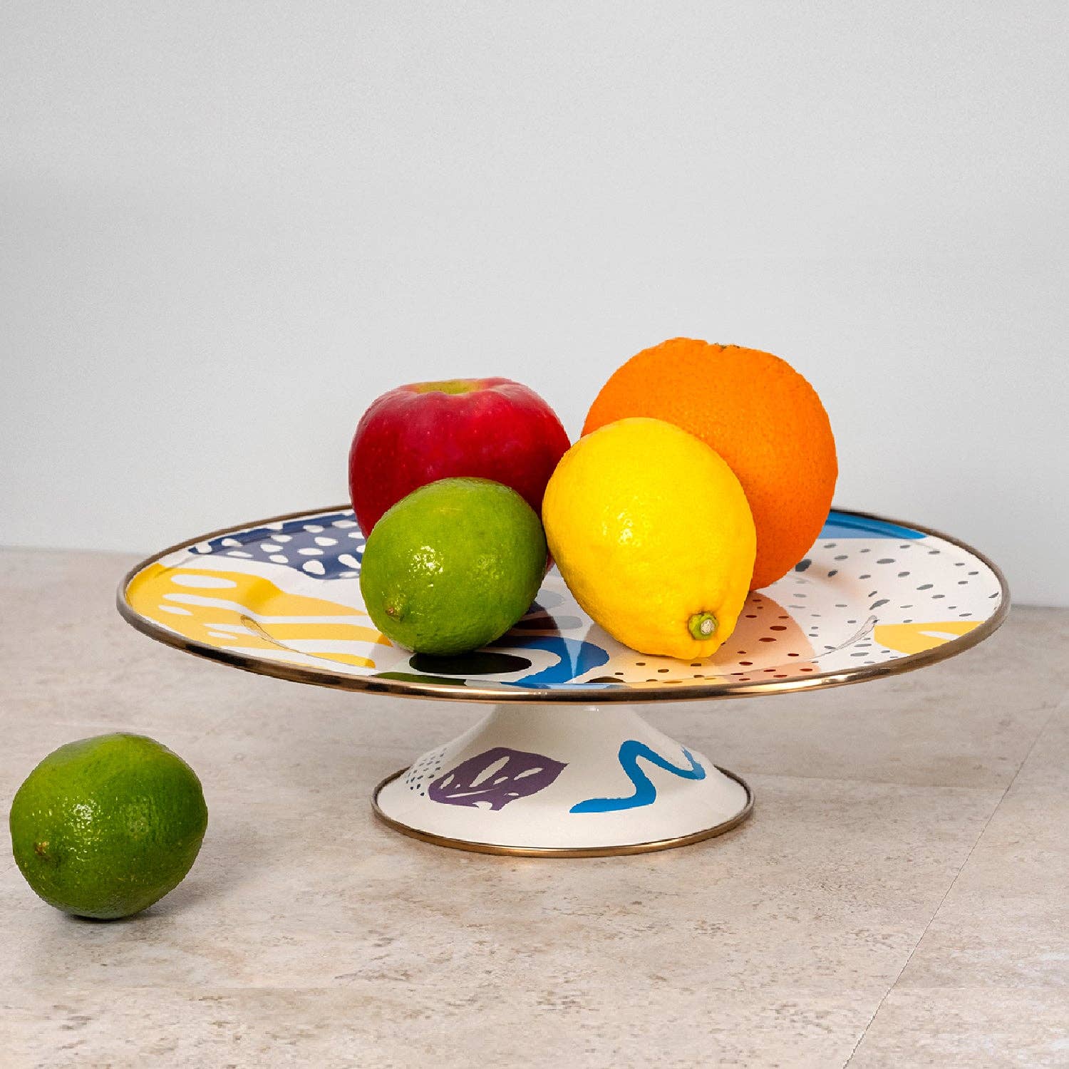 Enamel Footed Cake Stand