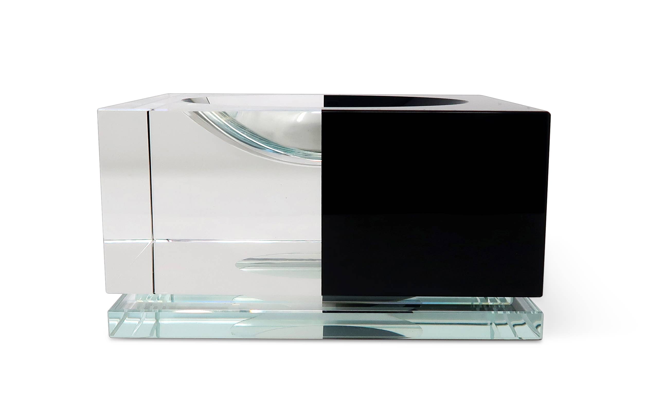 Shallow Black Clear Shallow Bowl