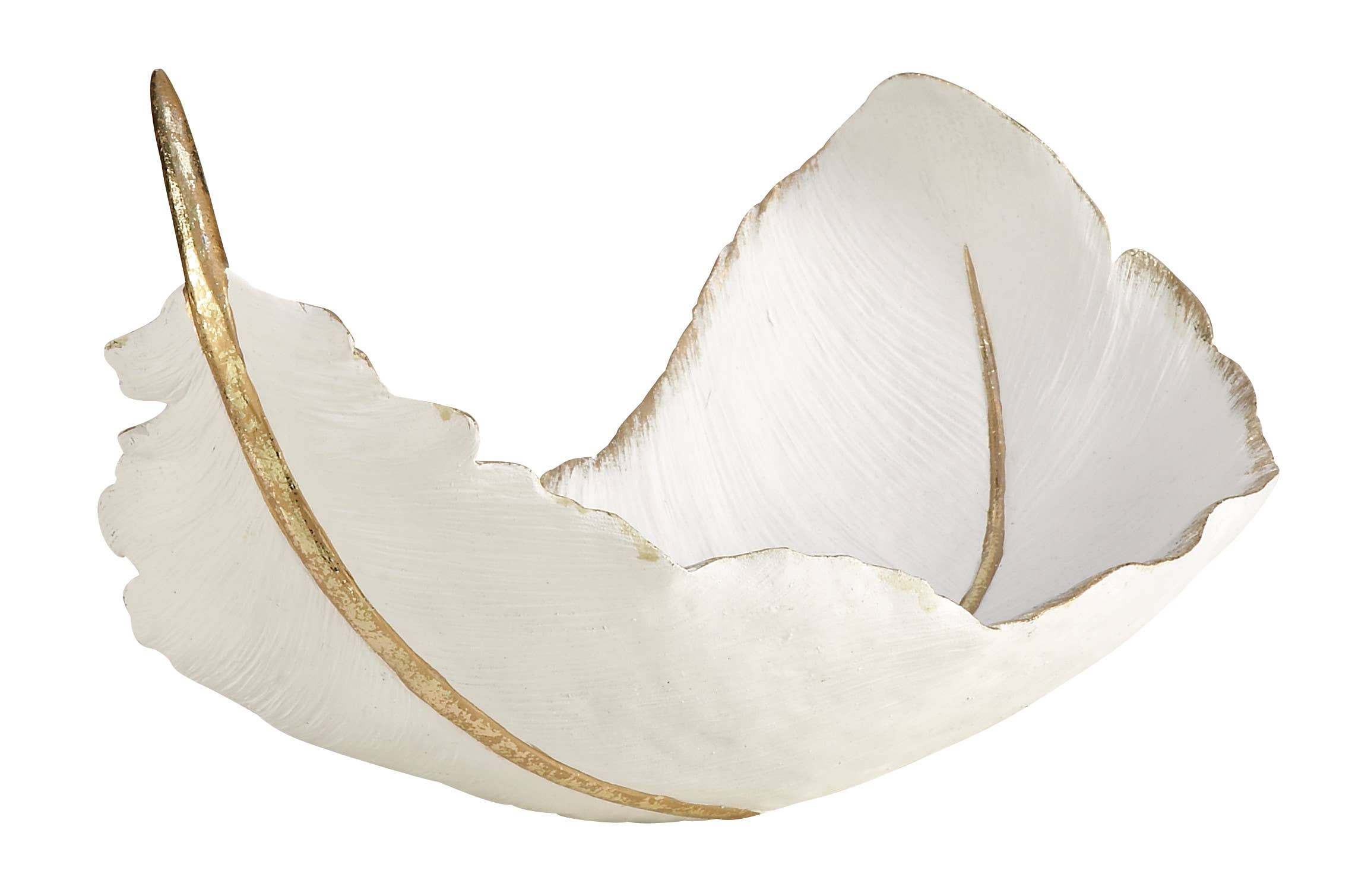 Glam or Traditional Decorative Bowl - White, Gold, Black: Glam White Polystone