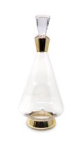 Glass Decanter With Gold Accents
