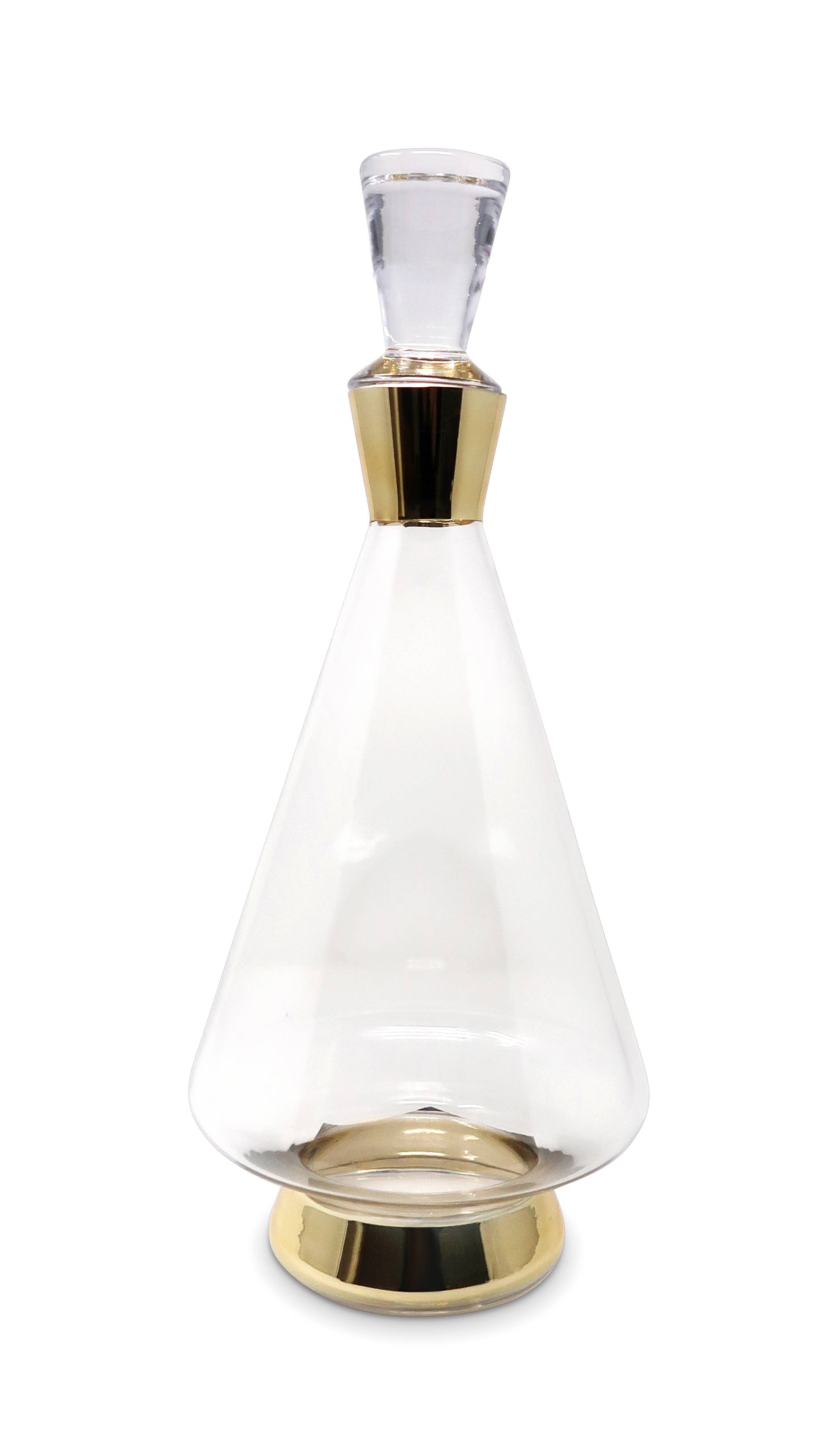 Glass Decanter With Gold Accents