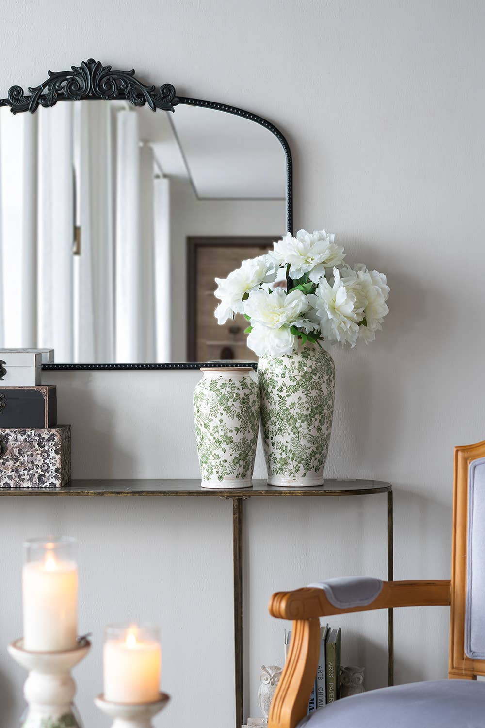 7.5x7.5x14.5" Verdant Whisper Ceramic Vase