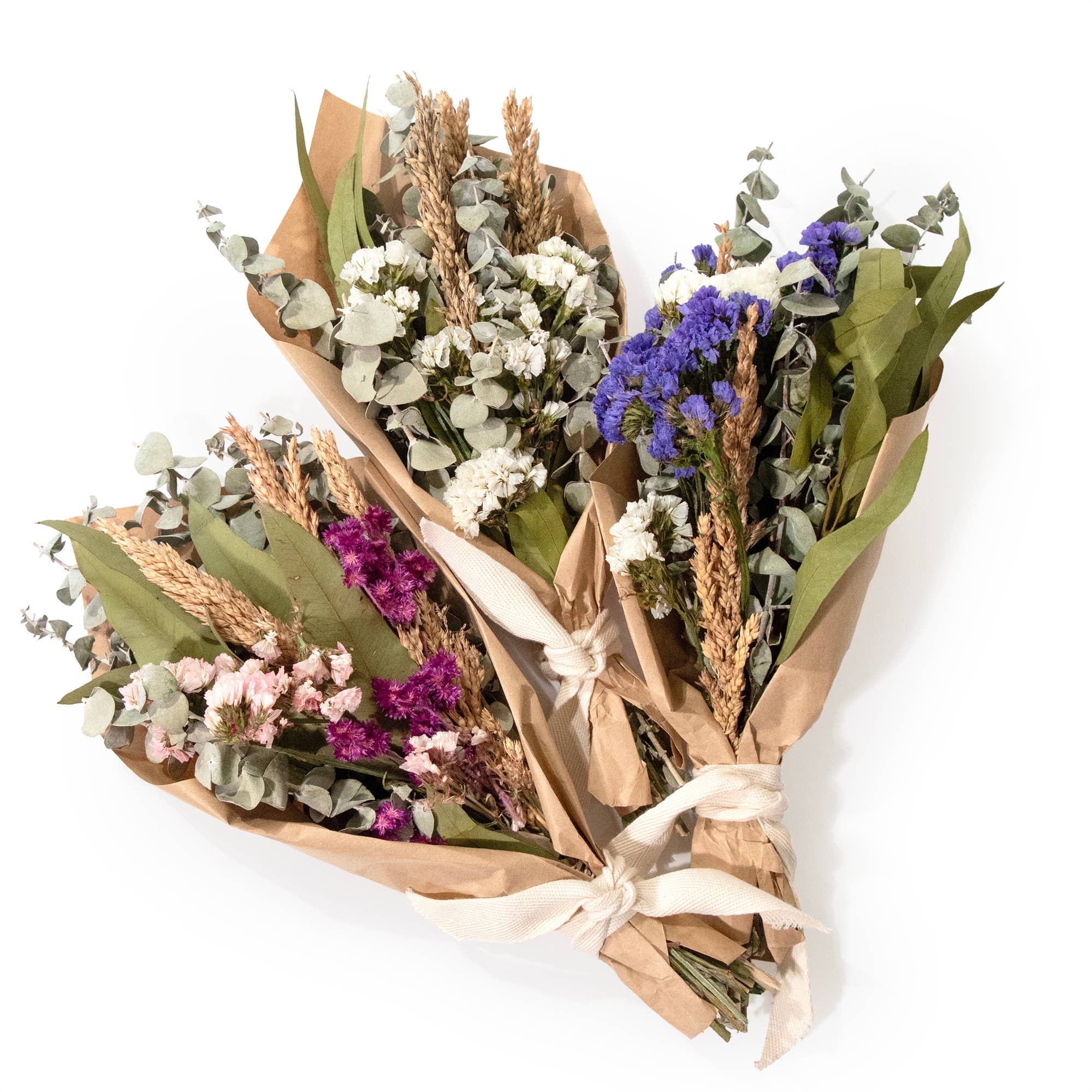 Petite Floral and Eucalyptus 12" Bouquet: White Floral
