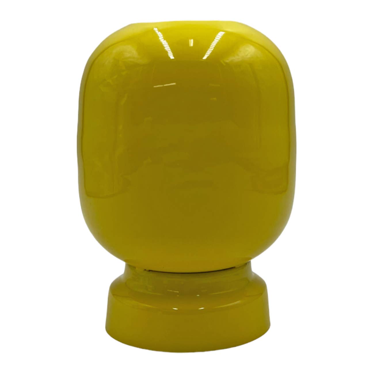 8" High Iron Round Planter Vase: Lemon