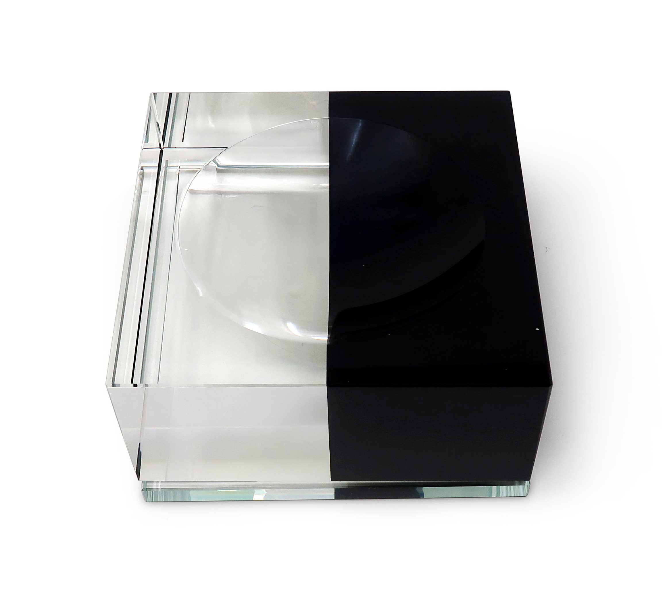 Shallow Black Clear Shallow Bowl