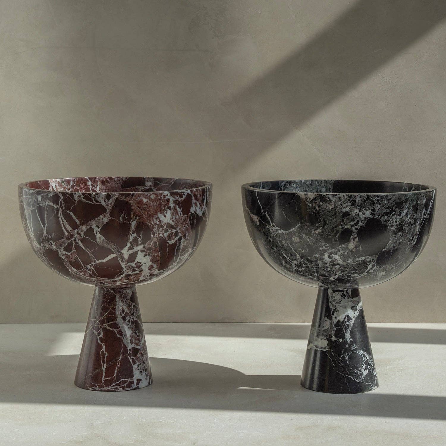 ROSSO LEVANTO MARBLE PEDESTAL BOWL XL