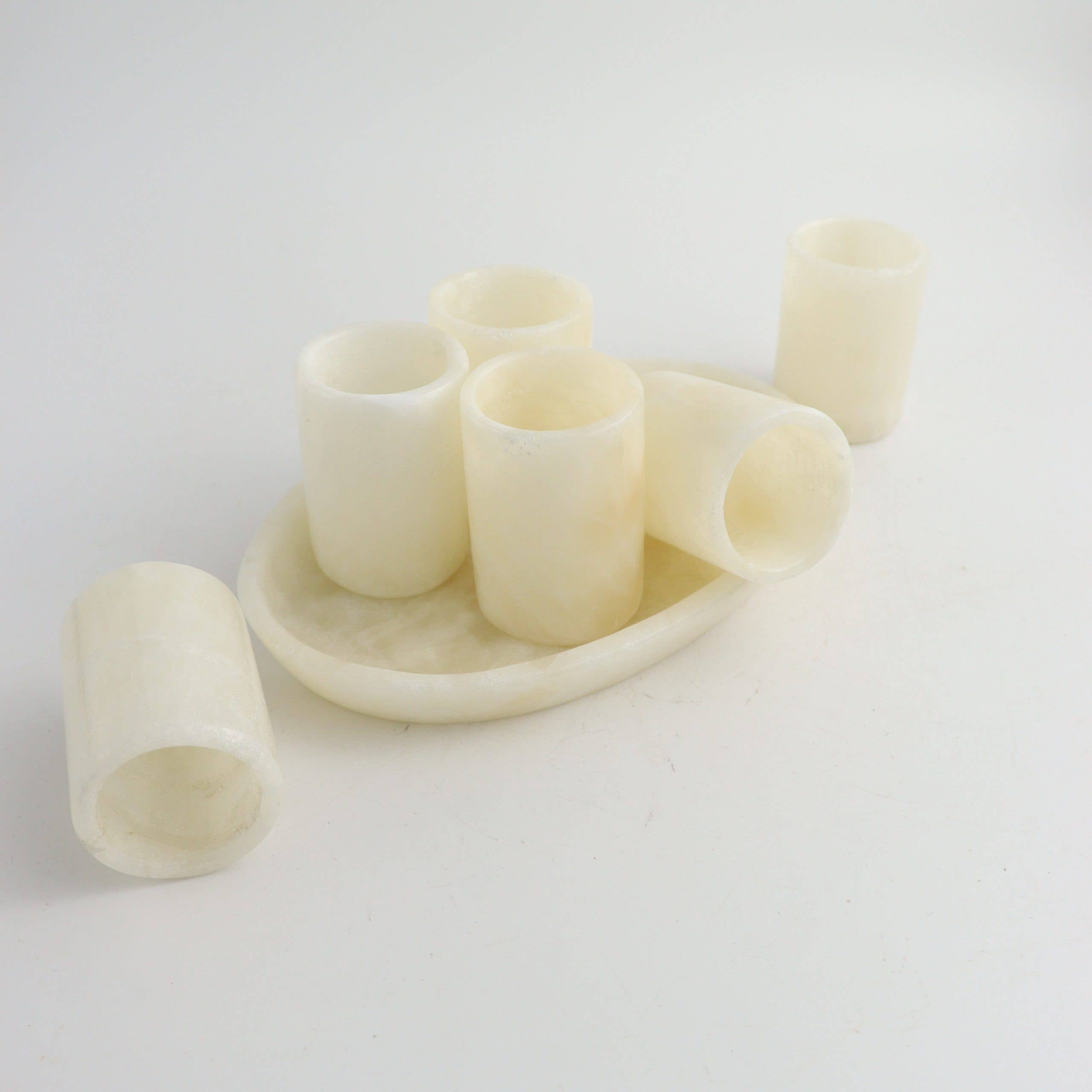 White Onyx Shot Glass Set of 6