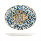 Alhambra 14.25" x 11" x h:1.25" Oval Decorated Porcelain Platter