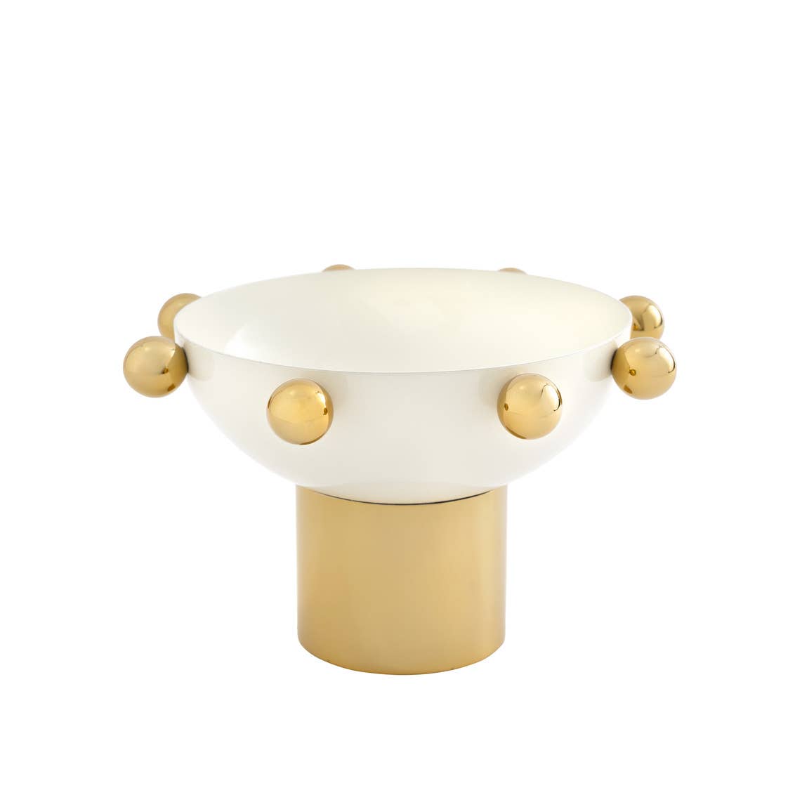 Temari White and Gold Nut Bowl