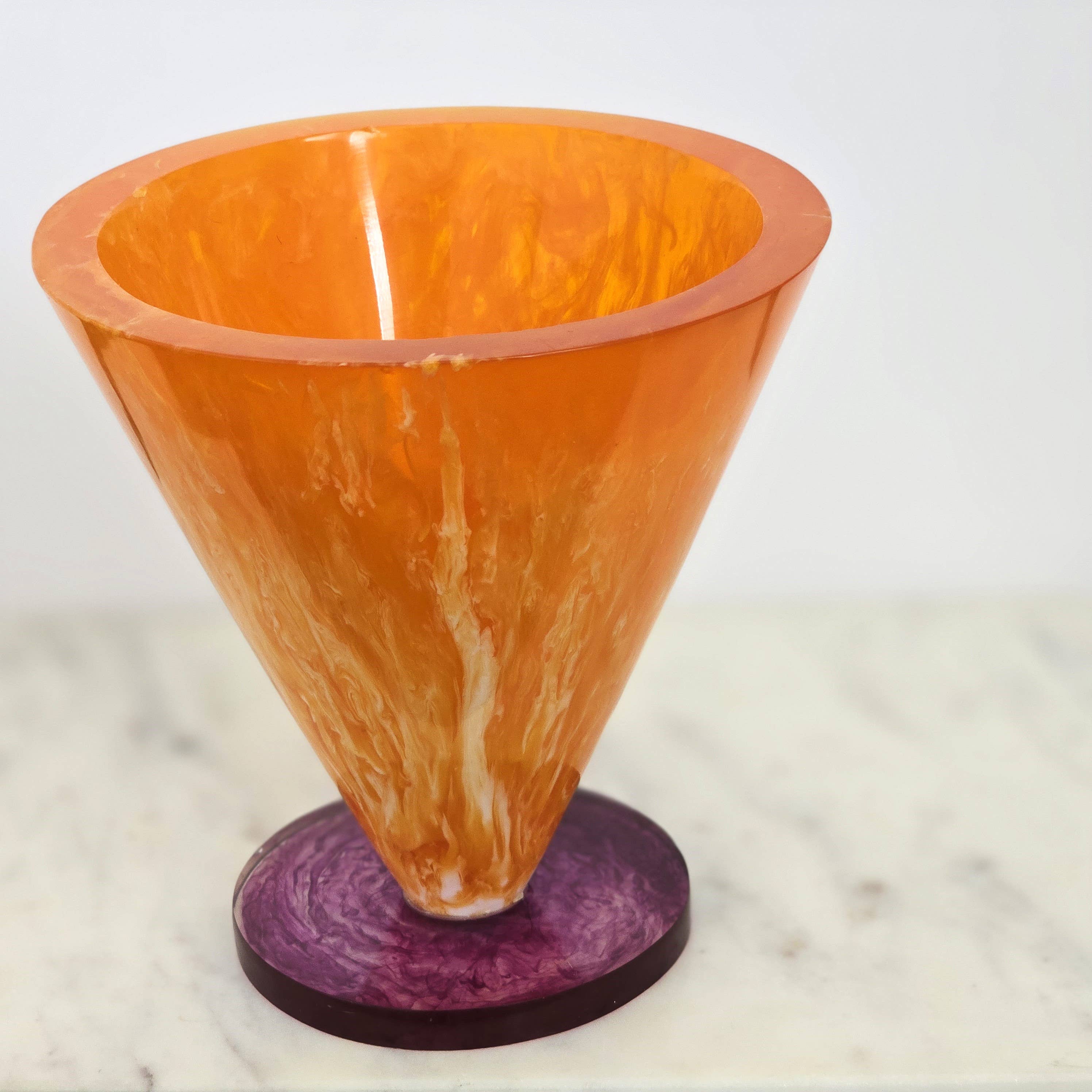Handmade Multi Color Resin Flower Vases - Dry Flowers Pot: Orange. Final Sale