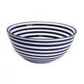 Cobalt Stripe Large Deep Bowl