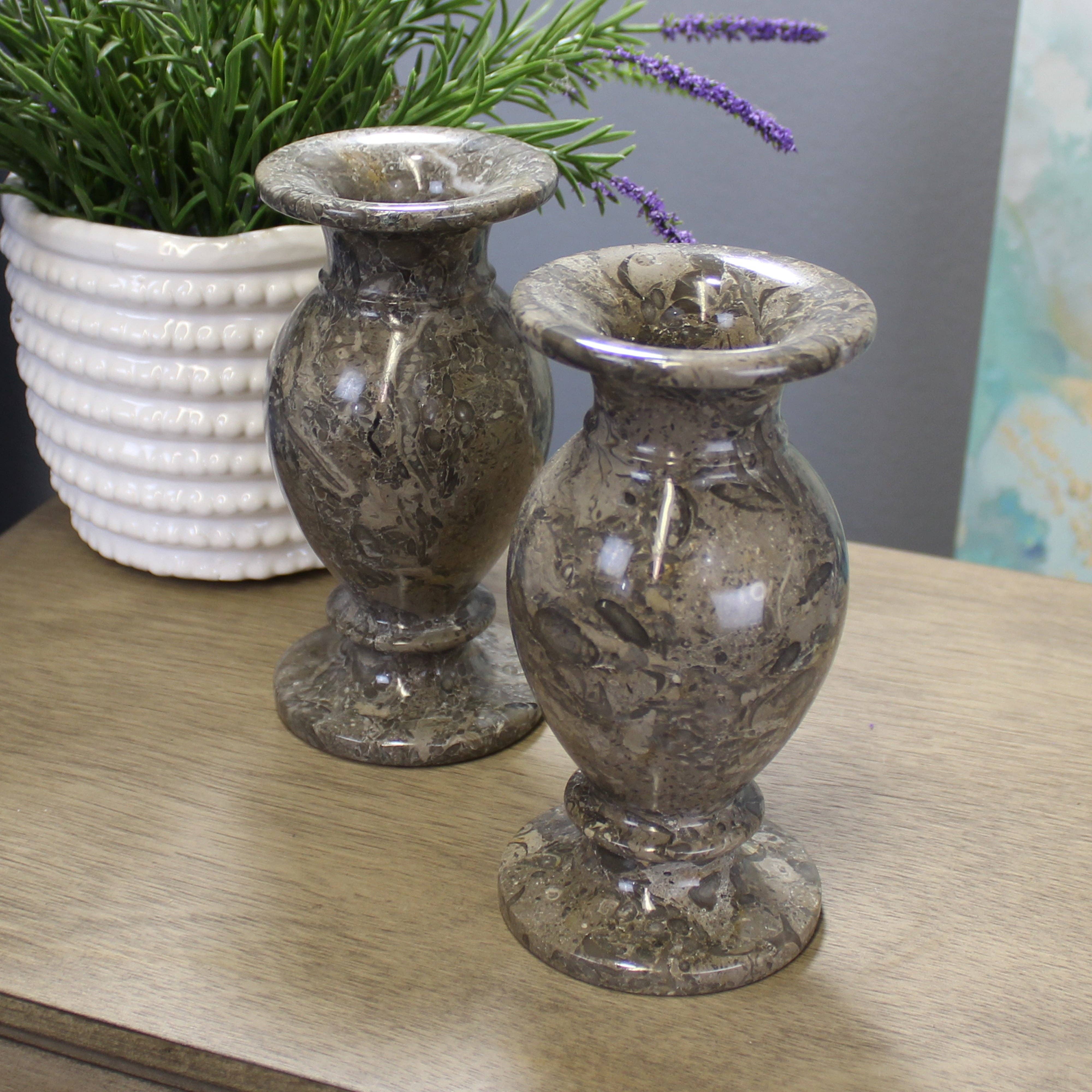 Decorative Marble Gray 6" Table Vase