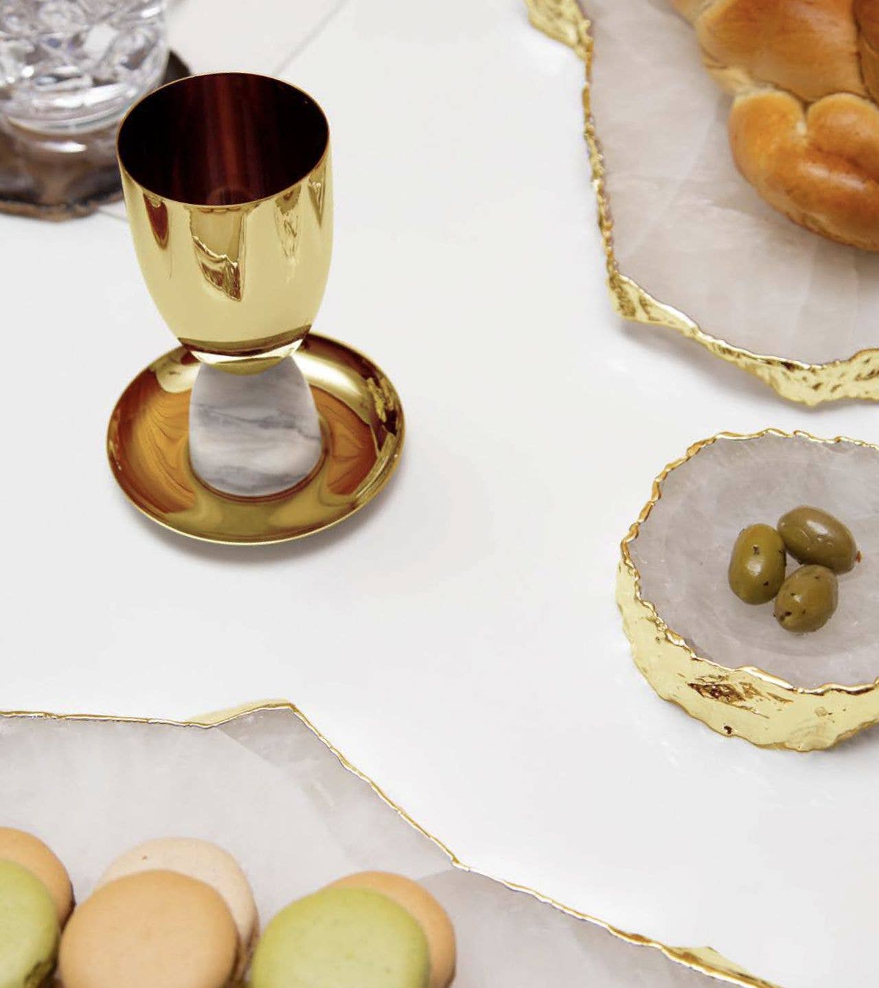 Coluna Kiddush Cup, Marble & Gold