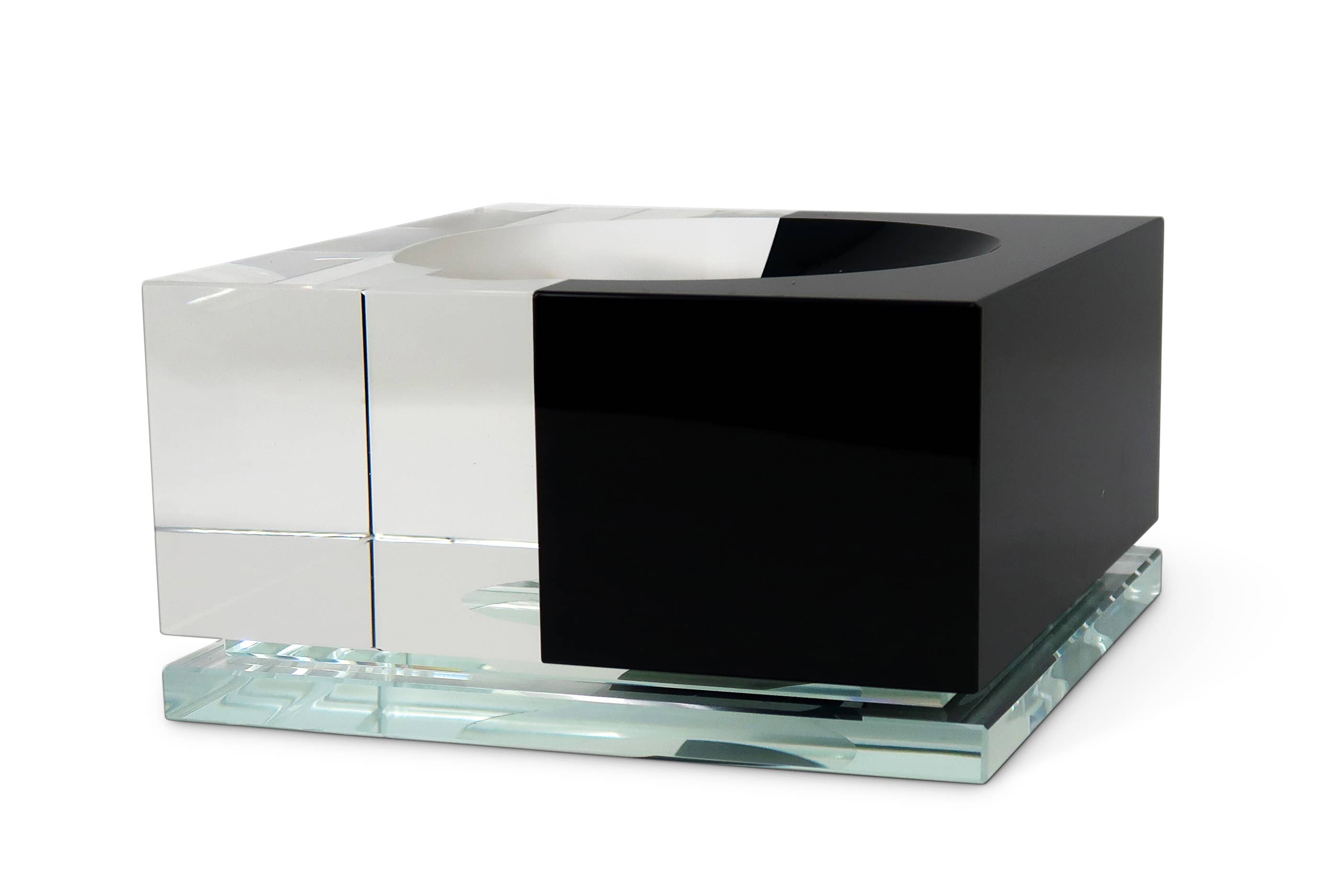 Shallow Black Clear Shallow Bowl