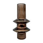 9" High Decorative Brown Modern Handmade Glass Flower Vase