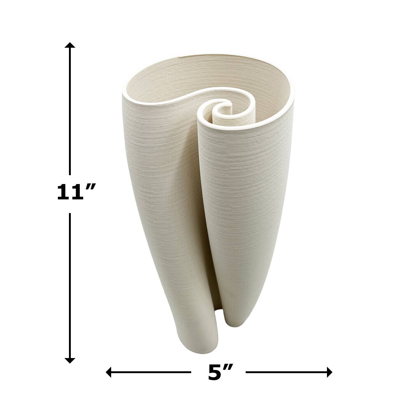 11" High Modern Ceramic Vase in White