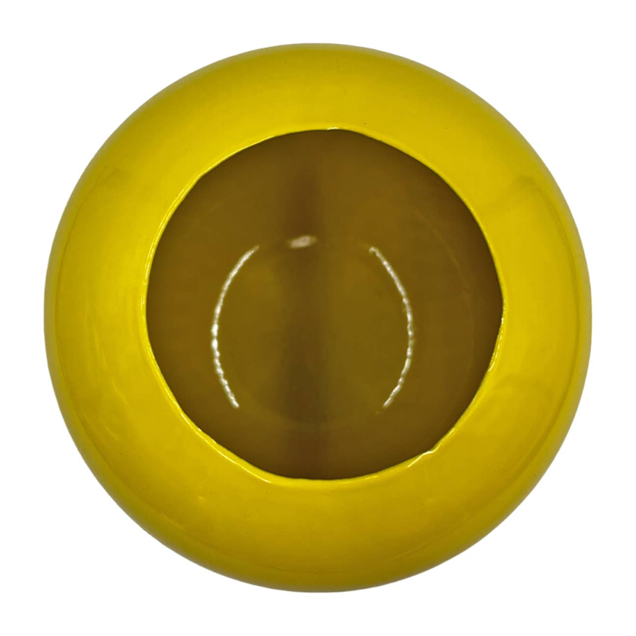 8" High Iron Round Planter Vase: Lemon