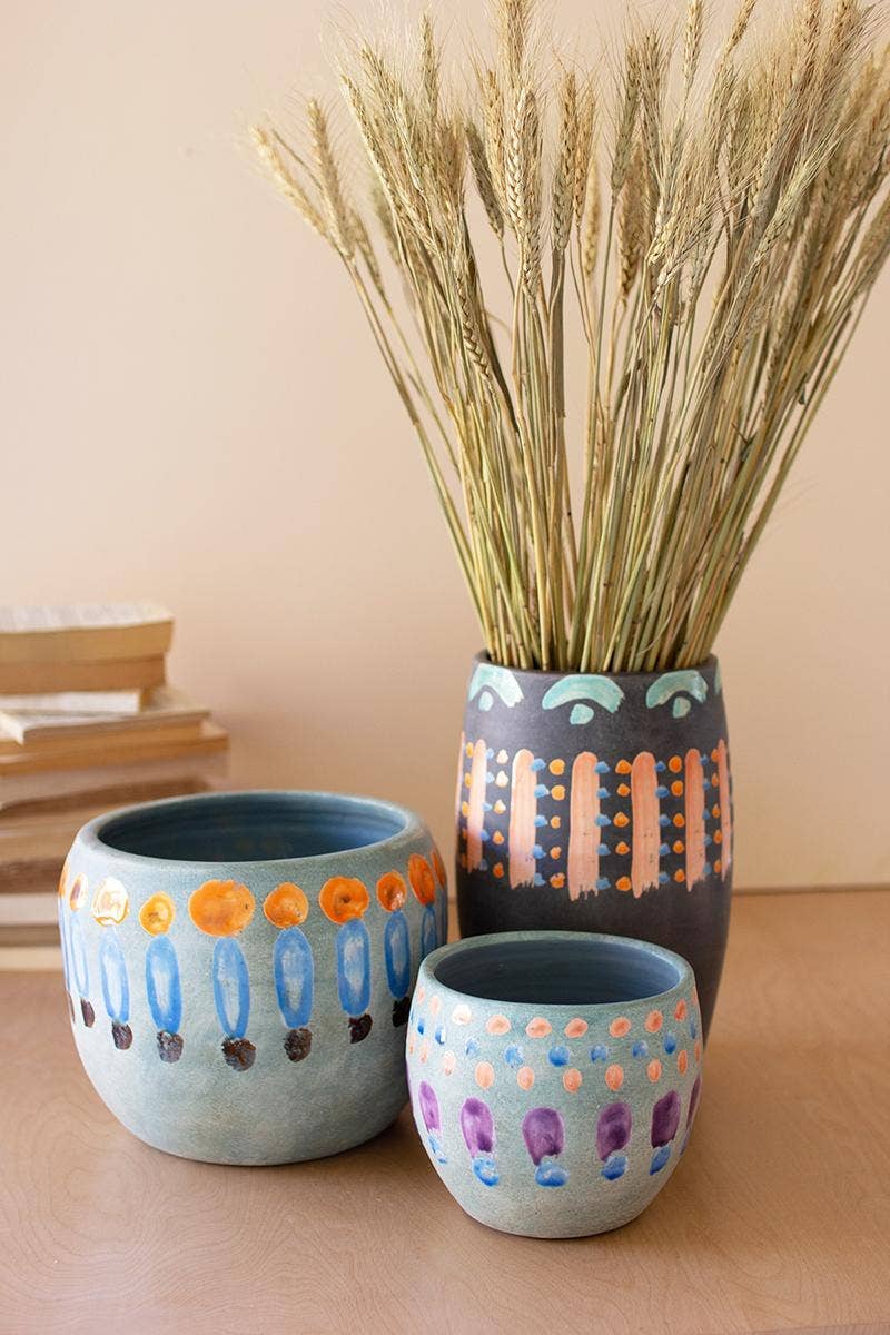 Hand-Painted Colorful Ceramic Vases