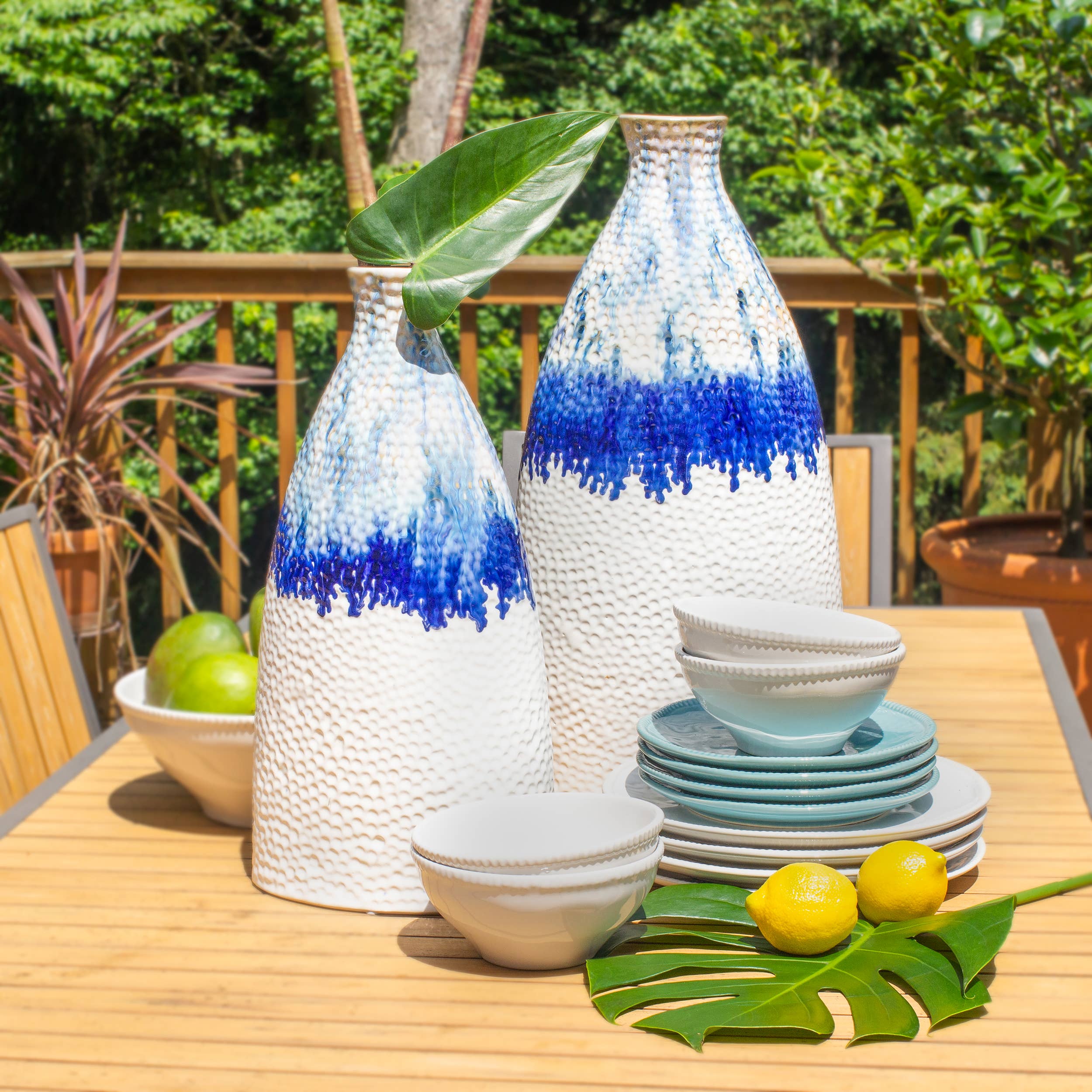 Fusion Ombre Drip Flat Shoulder Vase: Small