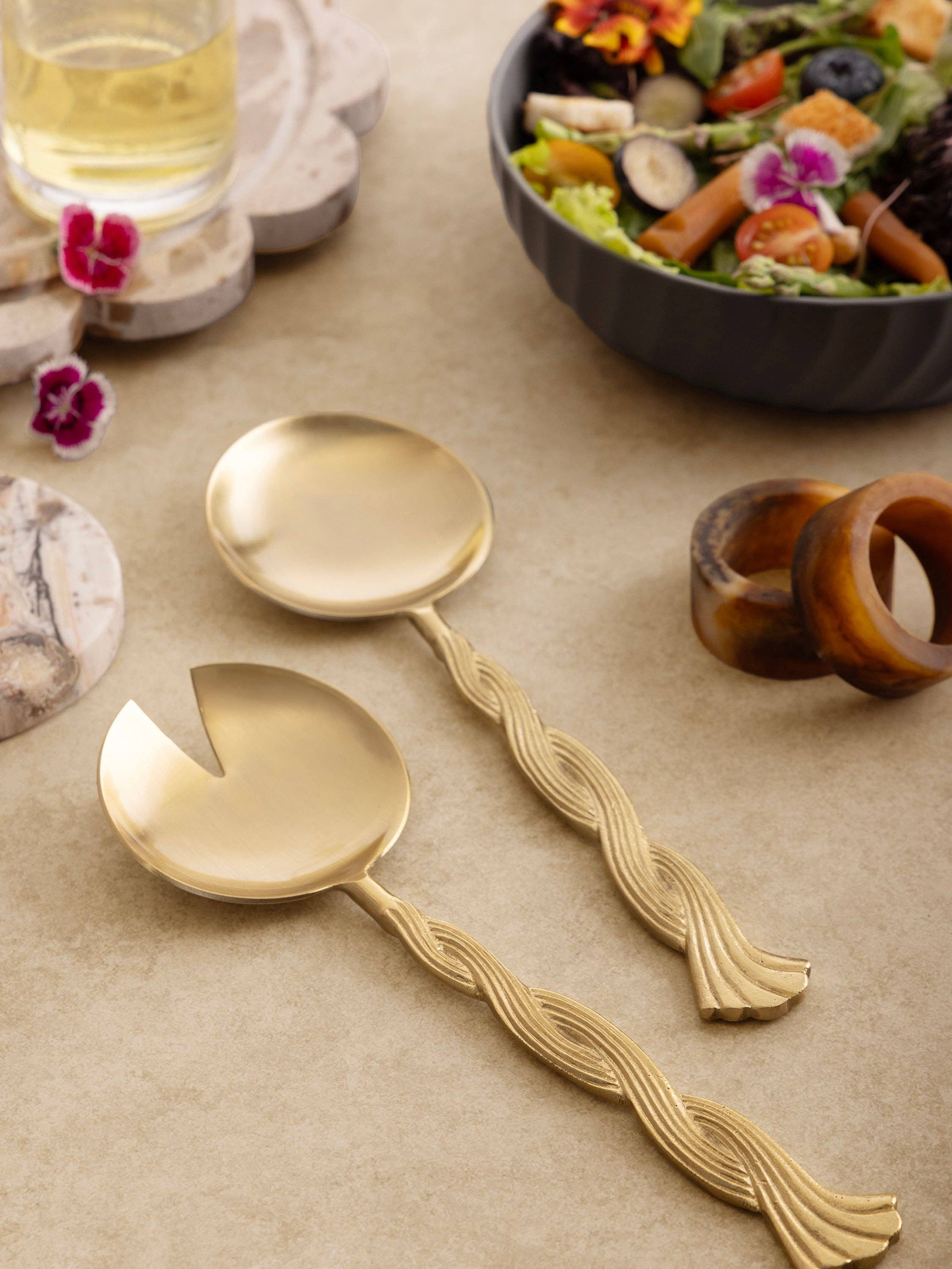 Santiago Salad Servers - 10" x 3"