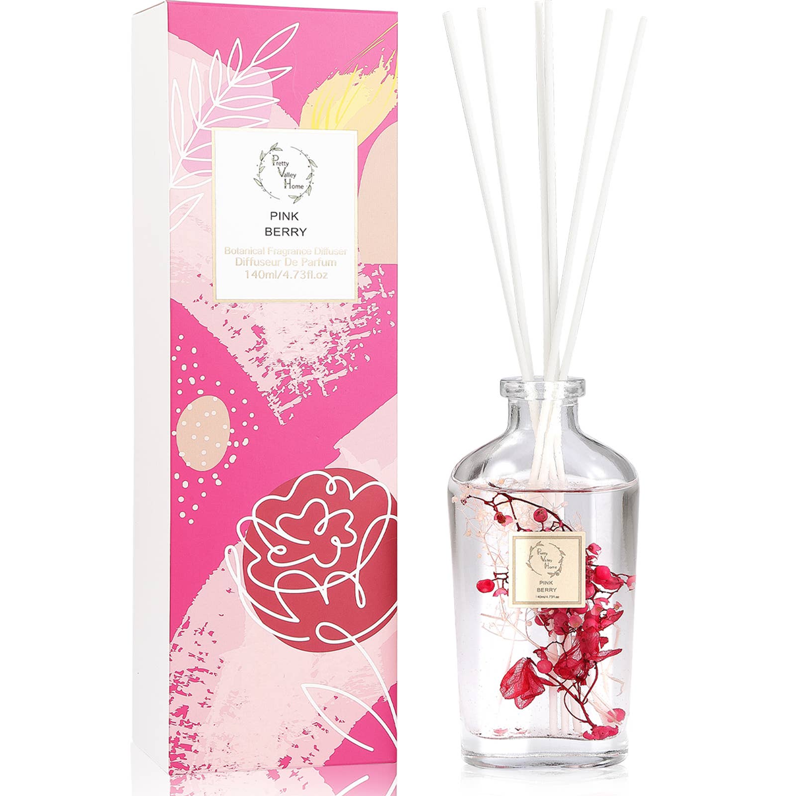 Pink Reed Diffuser Box Botanical Reed Diffuser Sets - Pink Berry – Bloombar Flower Market