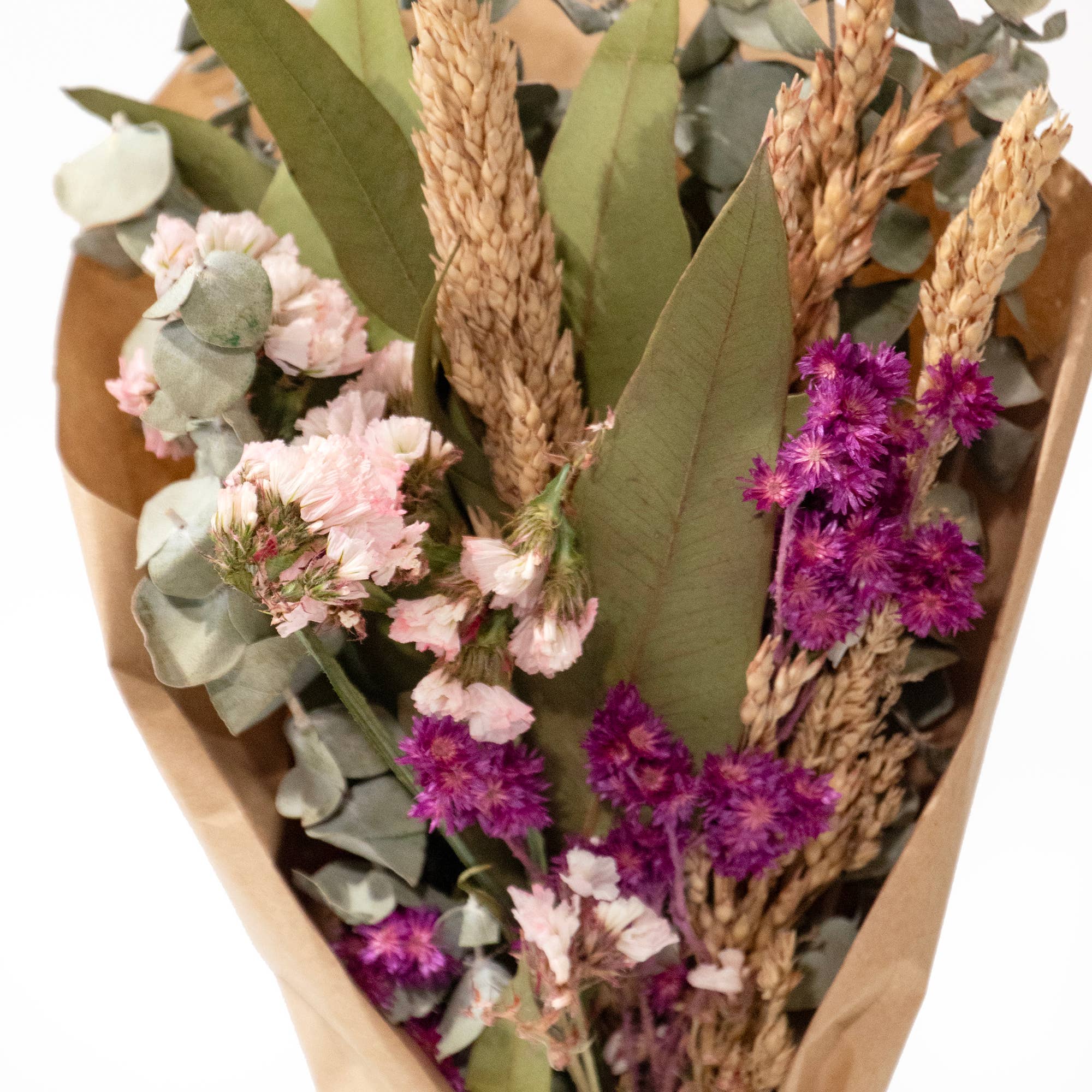 Petite Floral and Eucalyptus 12" Bouquet: Pink Floral