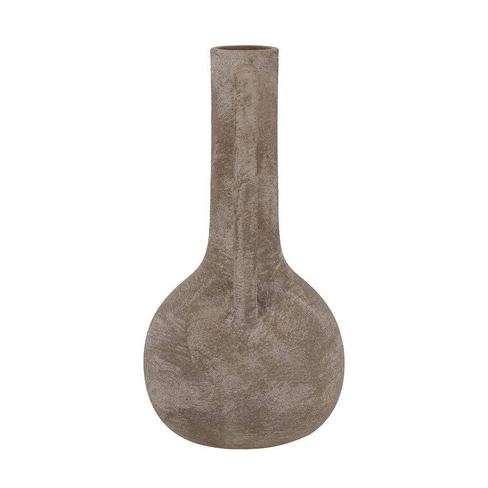 7x7x13.5" Terracotta Jug Vase with Weathered Gray Finish